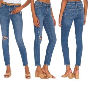 Lovers & Friends Revolve Ricky Jeans Size 27 Distressed Light Wash High‎ Rise
